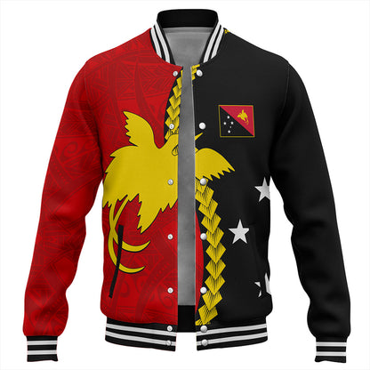 Papua New Guinea Baseball Jacket Melanesian Tribal PNG Half Style