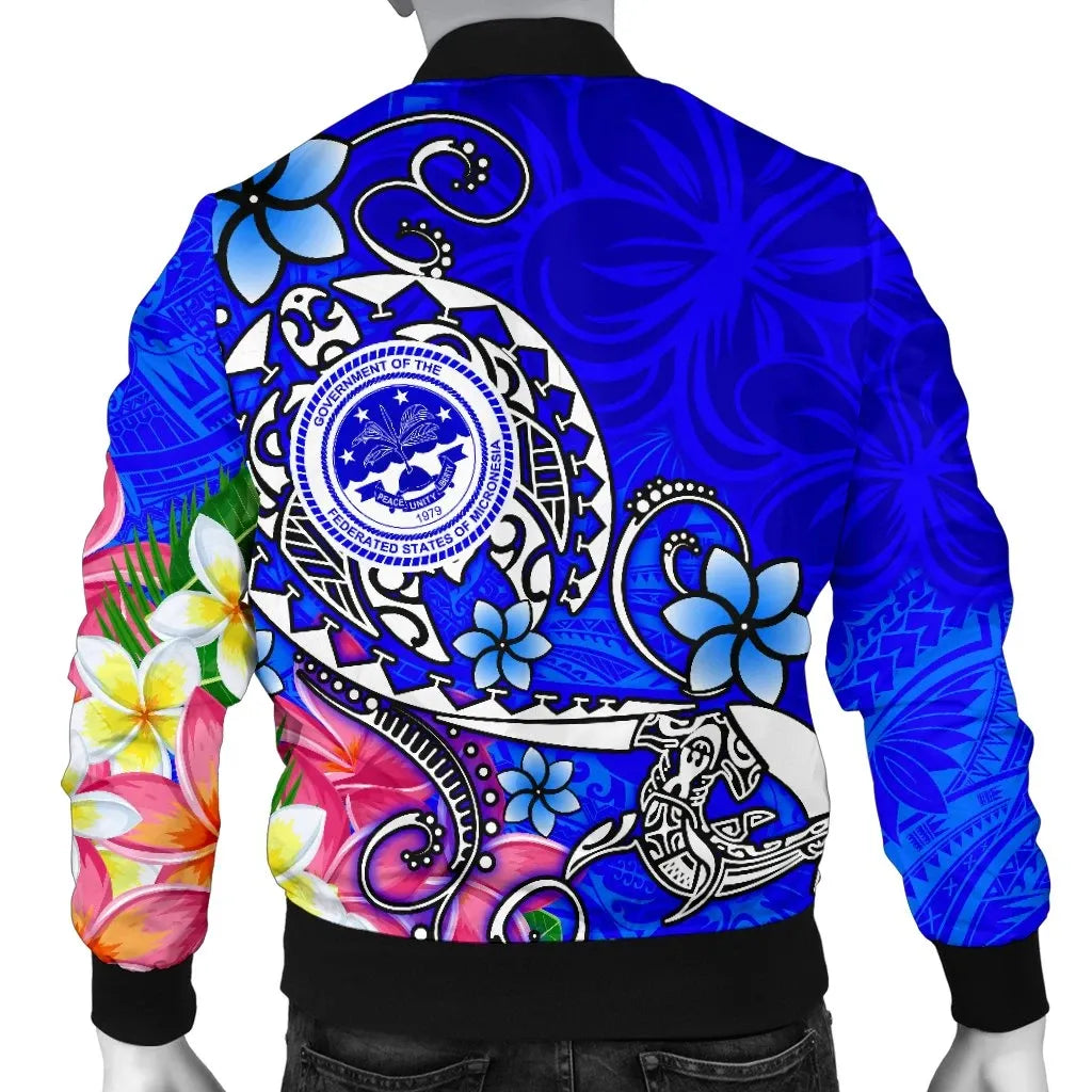 FSM Bomber Jacket - Turtle Plumeria (Blue)