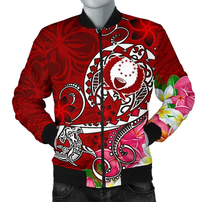 Pohnpei Bomber Jacket - Turtle Plumeria (Red)