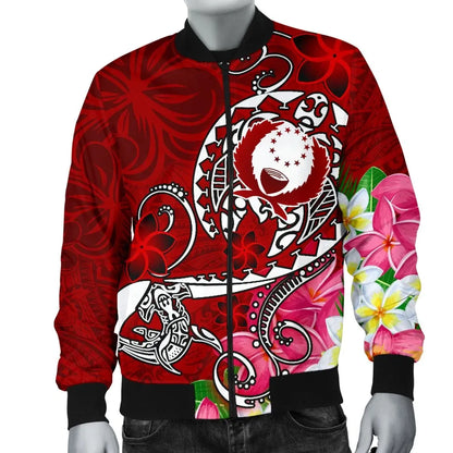 Pohnpei Bomber Jacket - Turtle Plumeria (Red)
