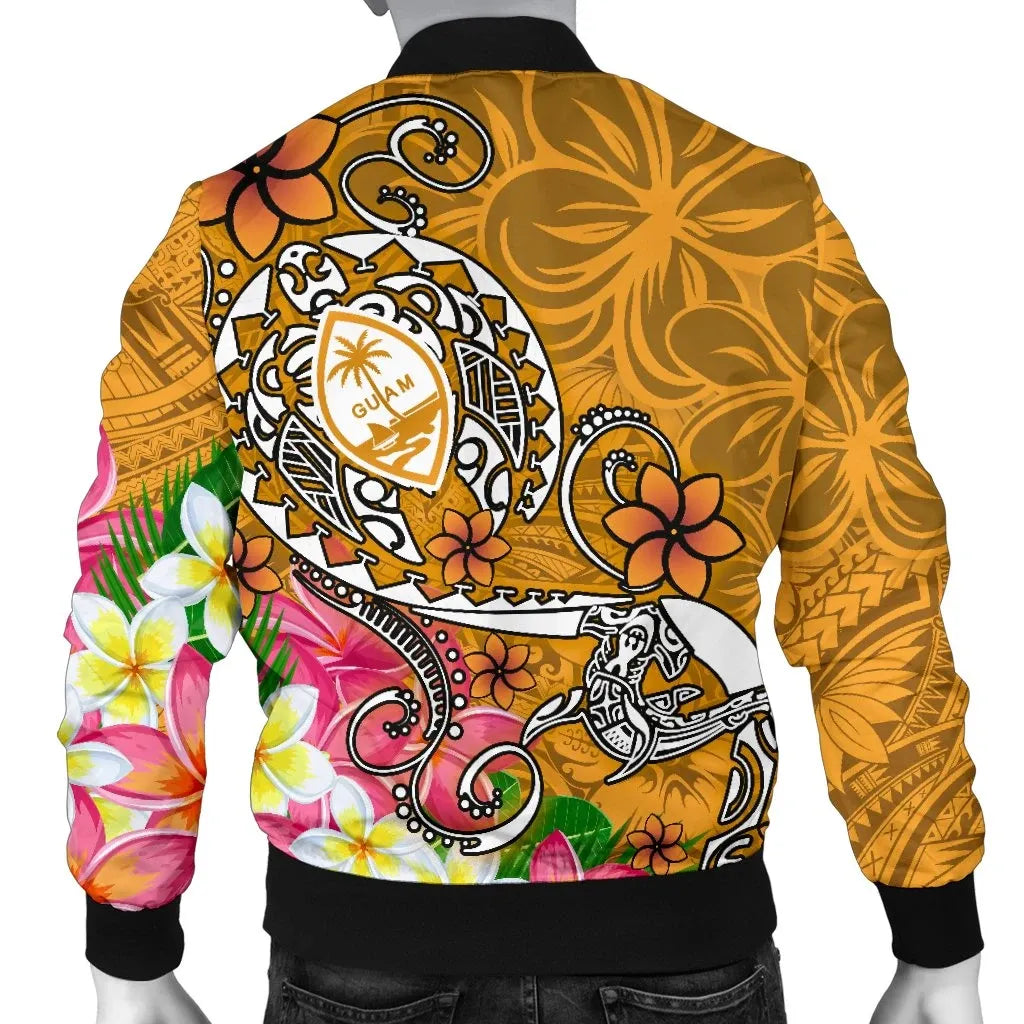 Guam Bomber Jacket - Turtle Plumeria (Gold)