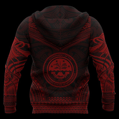 Micronesia Polynesian Chief Hoodie - Red Version