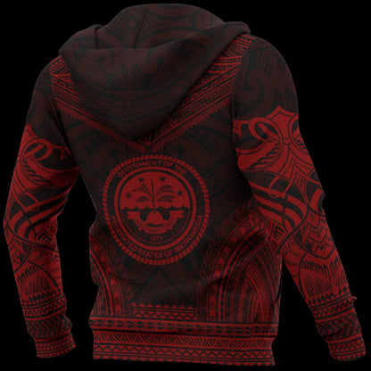 Micronesia Polynesian Chief Hoodie - Red Version
