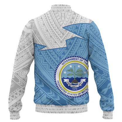 Federated States Of Micronesia Baseball Jacket Polynesian Tattoo Flag And Coat Of Arms