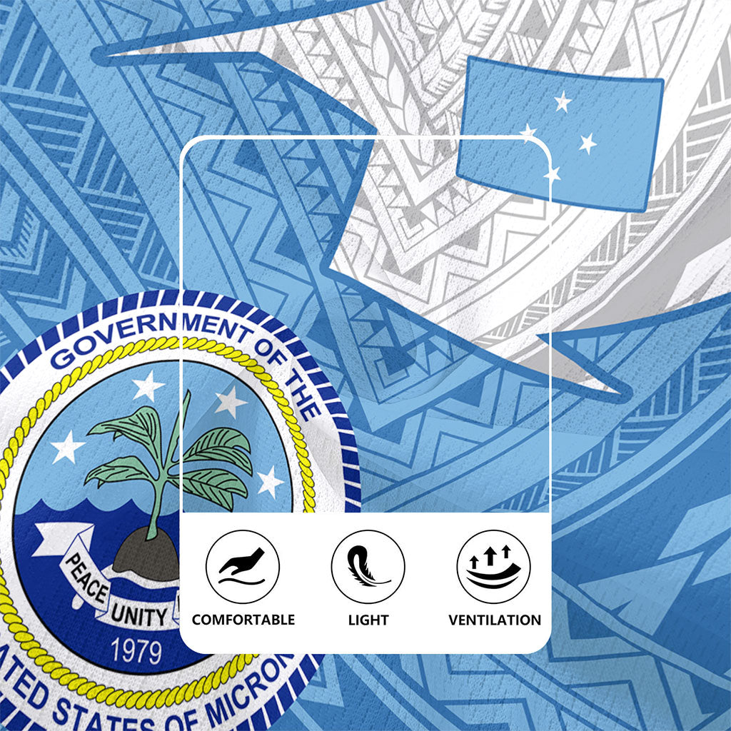 Federated States Of Micronesia Rugby Jersey Polynesian Tattoo Flag And Coat Of Arms
