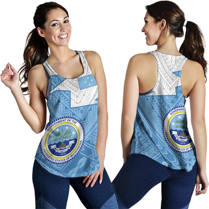 Federated States Of Micronesia Women Tank Polynesian Tattoo Flag And Coat Of Arms