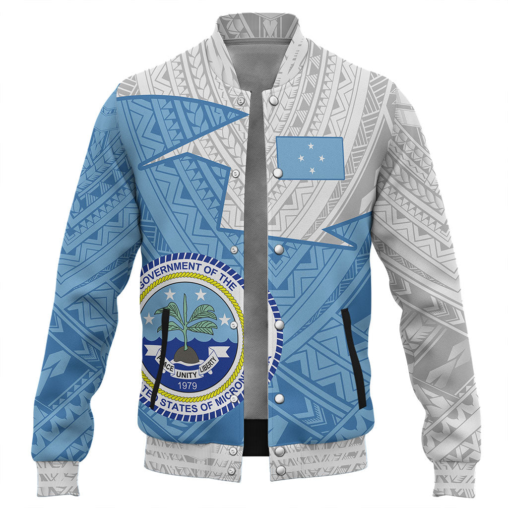 Federated States Of Micronesia Baseball Jacket Polynesian Tattoo Flag And Coat Of Arms