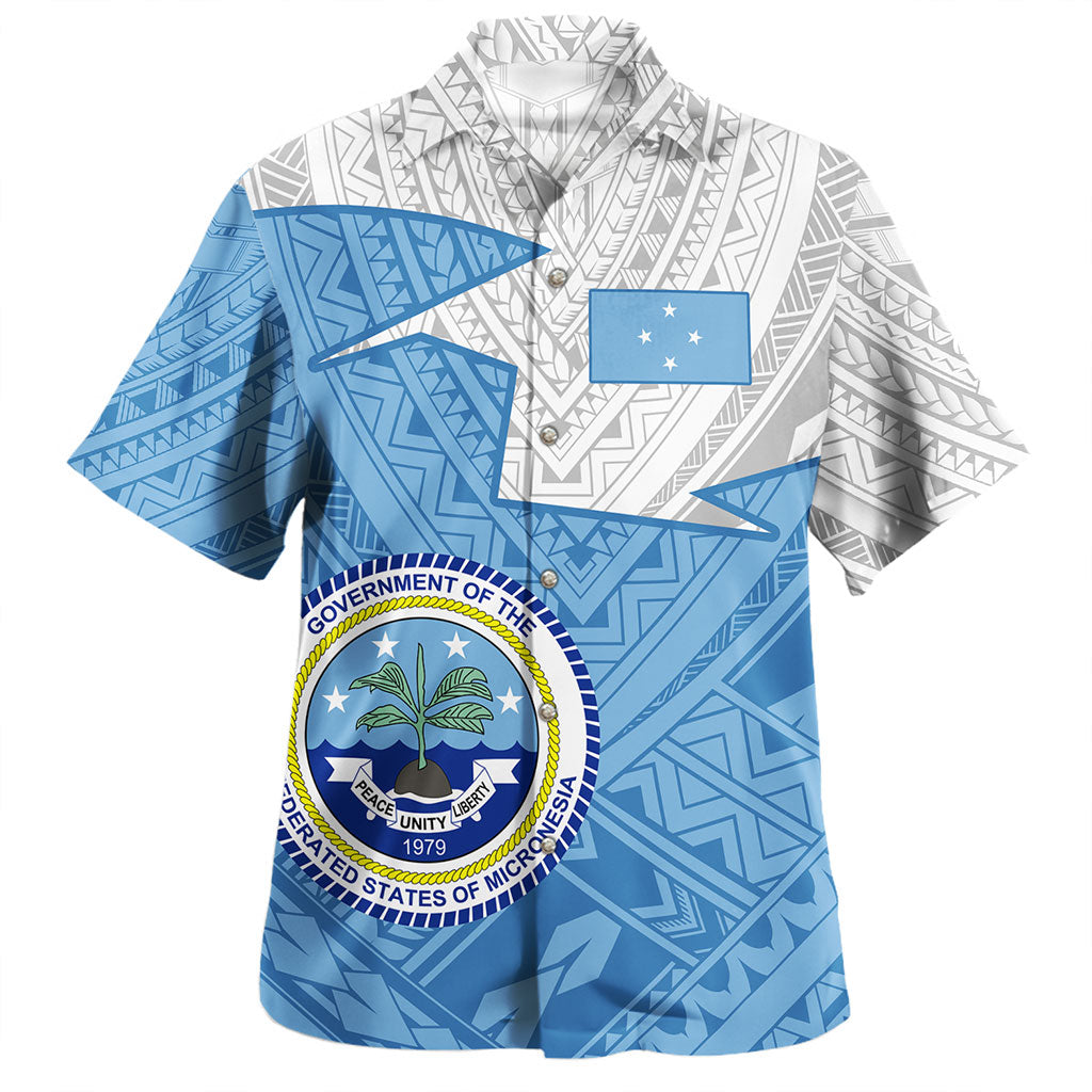 Federated States Of Micronesia Hawaiian Shirt Polynesian Tattoo Flag And Coat Of Arms