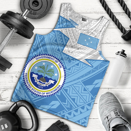 Federated States Of Micronesia Tank Top Polynesian Tattoo Flag And Coat Of Arms