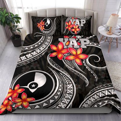 Micronesian Bedding Set - Yap Duvet Cover Cover - Gold Plumeria