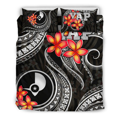 Micronesian Bedding Set - Yap Duvet Cover Cover - Gold Plumeria