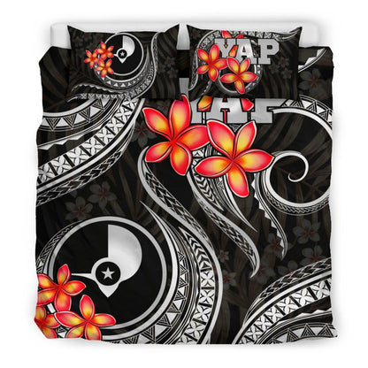 Micronesian Bedding Set - Yap Duvet Cover Cover - Gold Plumeria