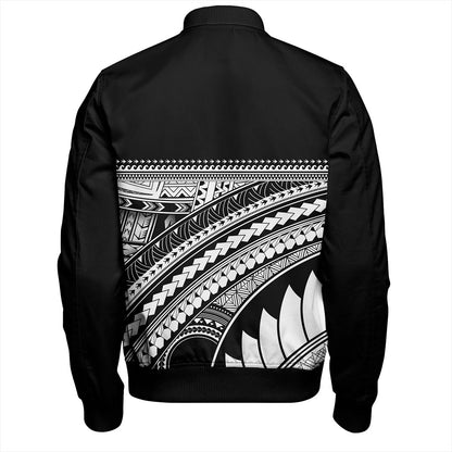 Guam Bomber Jacket Micronesian Map Tribal Style
