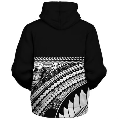 Guam Sherpa Hoodie Micronesian Map Tribal Style