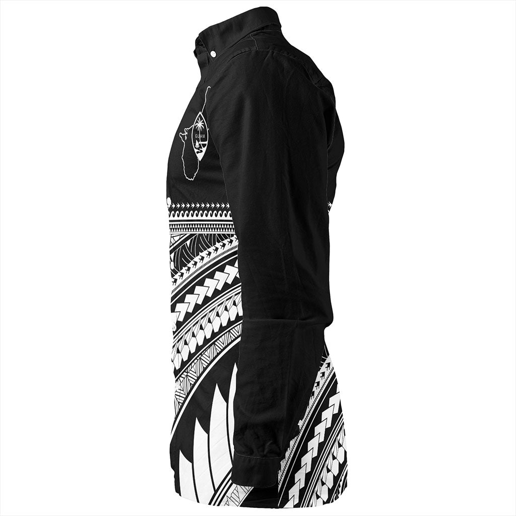 Guam Long Sleeve Shirt Micronesian Map Tribal Style