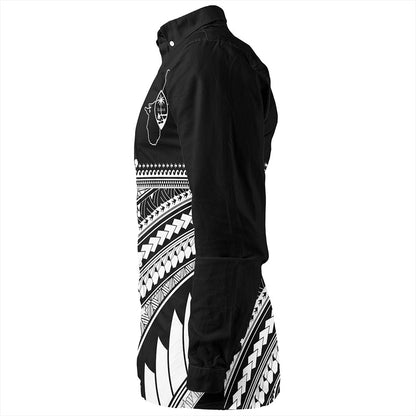 Guam Long Sleeve Shirt Micronesian Map Tribal Style