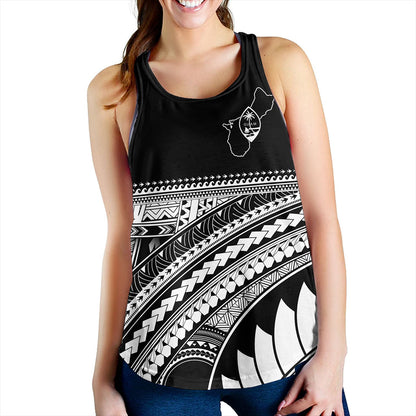Guam Women Tank Micronesian Map Tribal Style