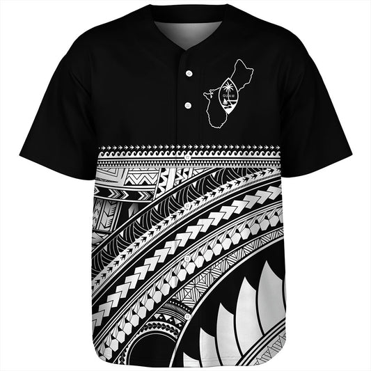 Guam Baseball Shirt Micronesian Map Tribal Style