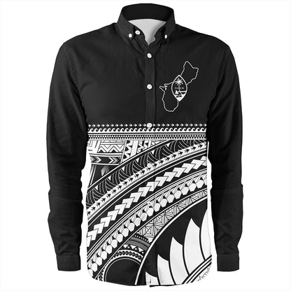 Guam Long Sleeve Shirt Micronesian Map Tribal Style