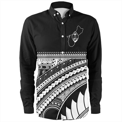 Guam Long Sleeve Shirt Micronesian Map Tribal Style