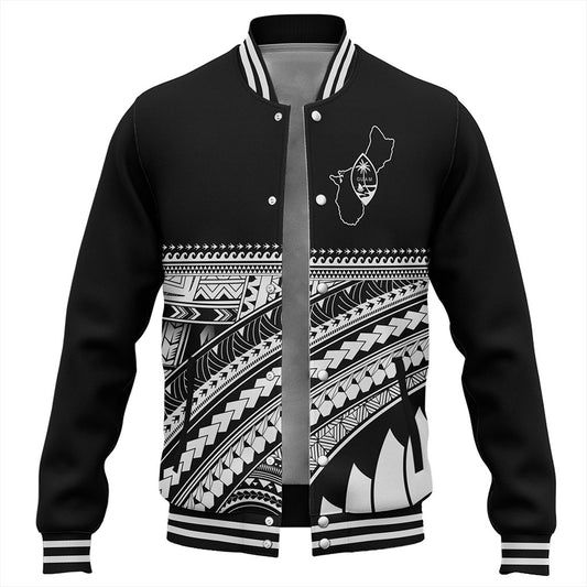Guam Baseball Jacket Micronesian Map Tribal Style