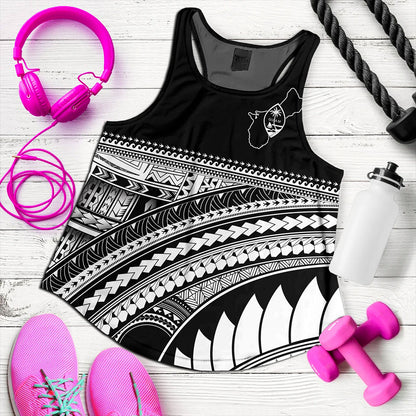 Guam Women Tank Micronesian Map Tribal Style