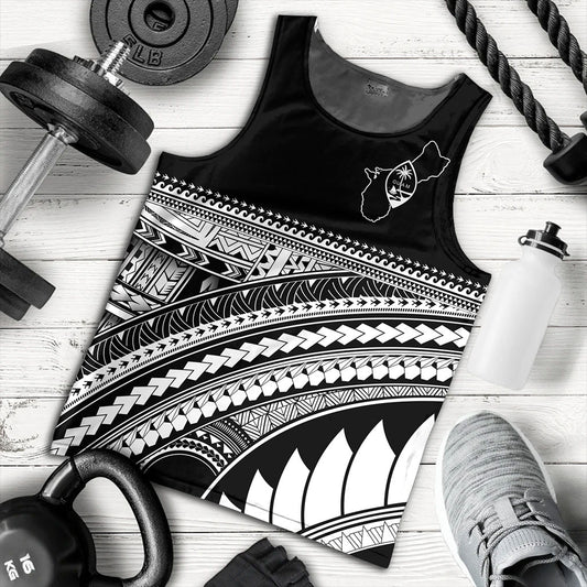Guam Tank Top Micronesian Map Tribal Style