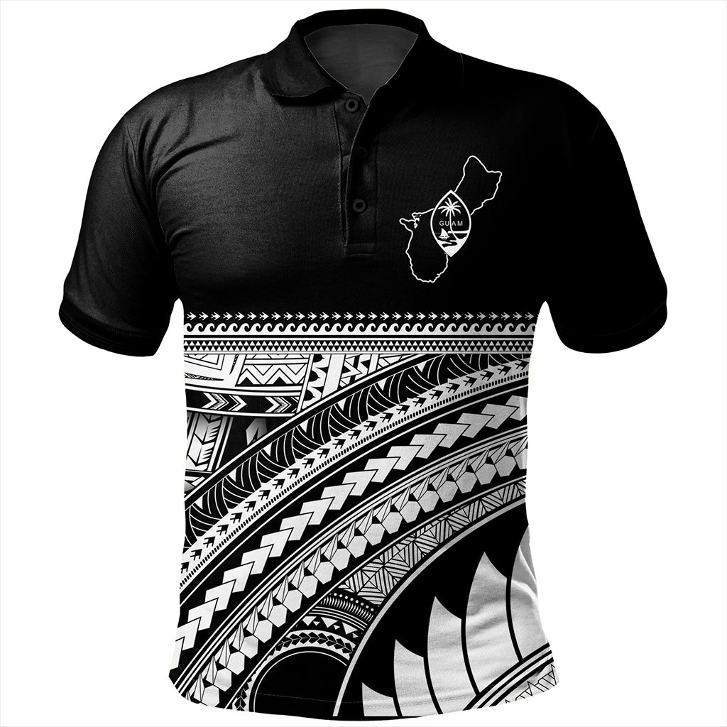 Guam Polo Shirt Micronesian Map Tribal Style