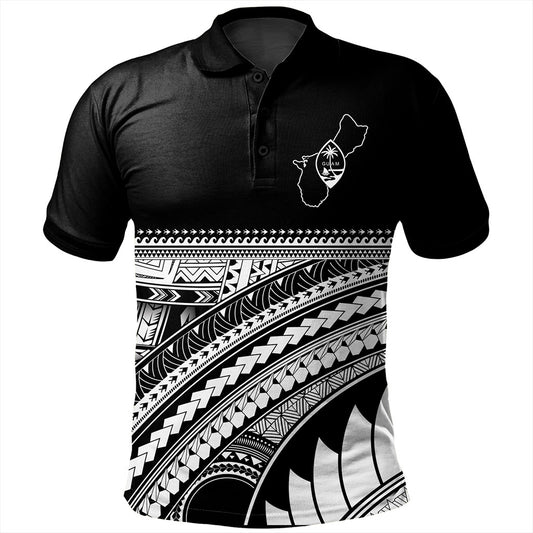 Guam Polo Shirt Micronesian Map Tribal Style