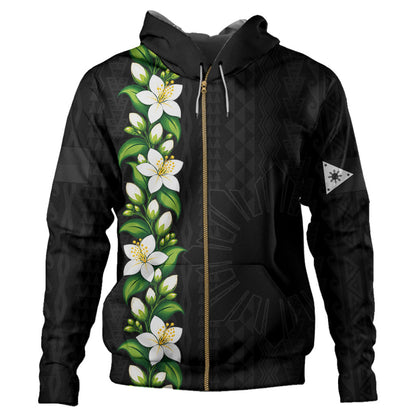 Philippines Filipinos Hoodie Sampaguita Flower Tribal Polynesian Sun Island Style