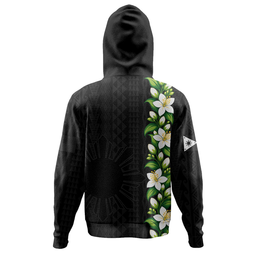 Philippines Filipinos Hoodie Sampaguita Flower Tribal Polynesian Sun Island Style