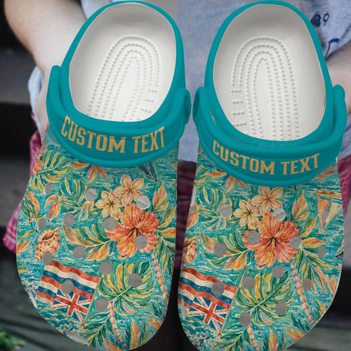 Hawaii Clogs Shoes Custom Text Hawaii Land Of Aloha