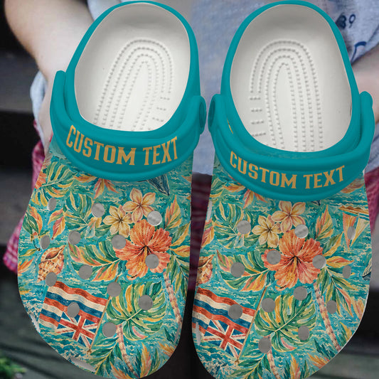 Hawaii Clogs Shoes Custom Text Hawaii Land Of Aloha