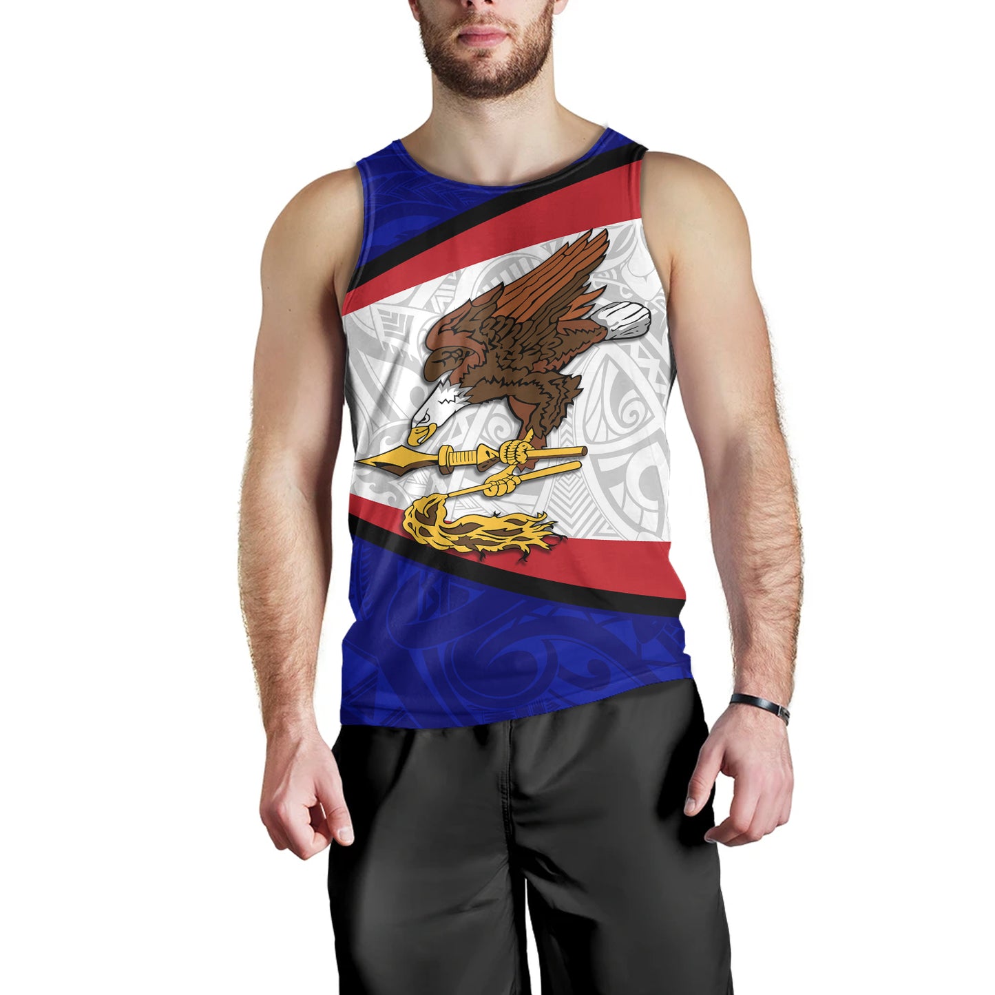 American Samoa Tank Top - American Samoa Polynesian Flag With Coat Of Arms