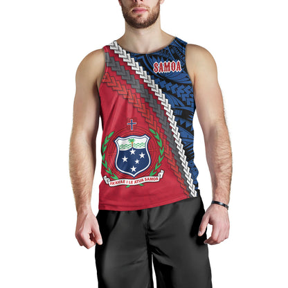 Samoa Tank Top - Samoa Coat Of Arms With Polynesian Tribal Flag Style