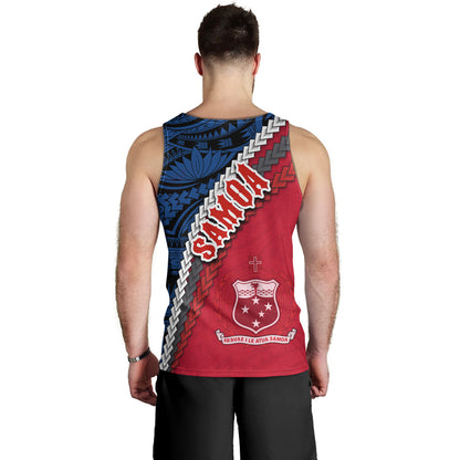 Samoa Tank Top - Samoa Coat Of Arms With Polynesian Tribal Flag Style