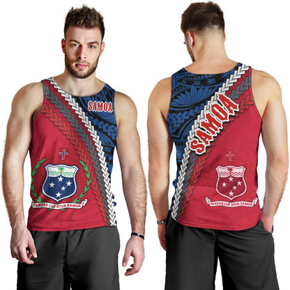 Samoa Tank Top - Samoa Coat Of Arms With Polynesian Tribal Flag Style