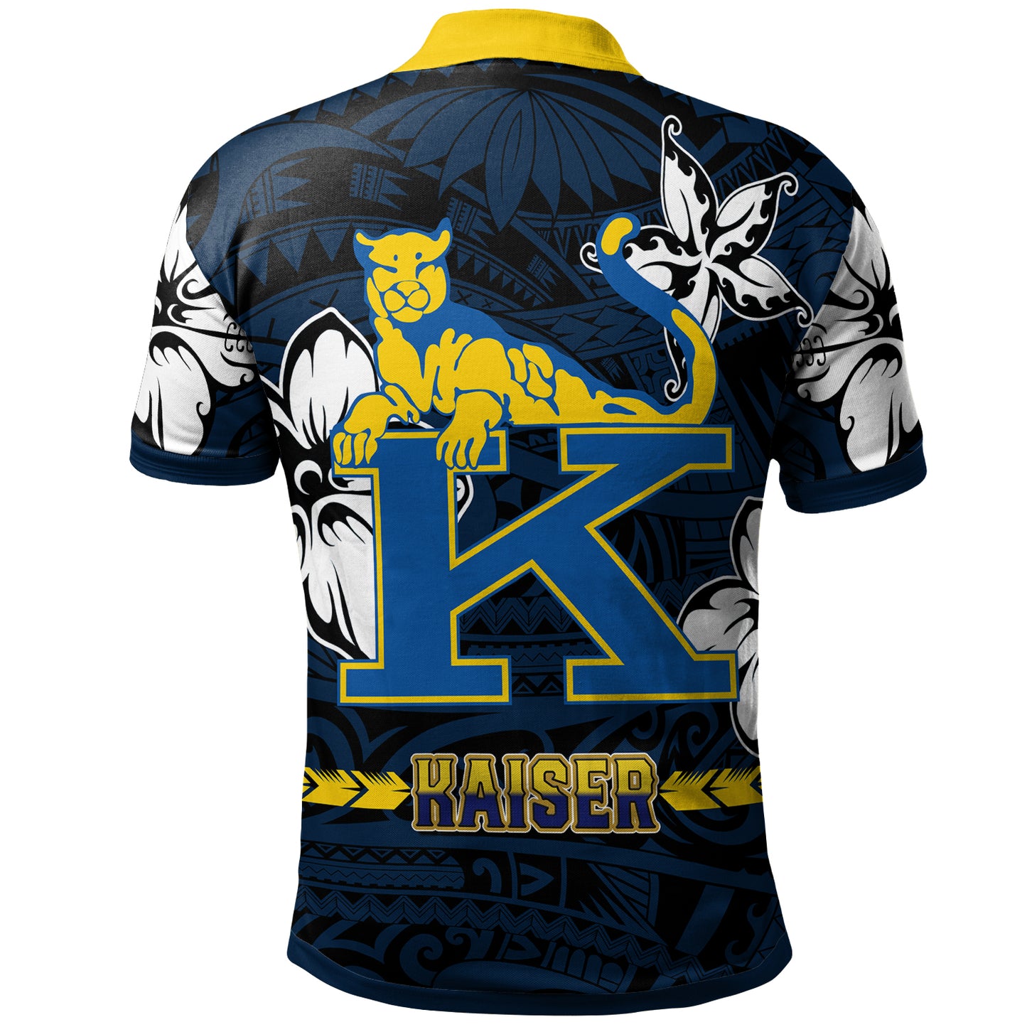 Hawaii Henry J. Kaiser High School Custom Polo Shirt - Kaiser High School Polynesian With Floral Elements Pattern