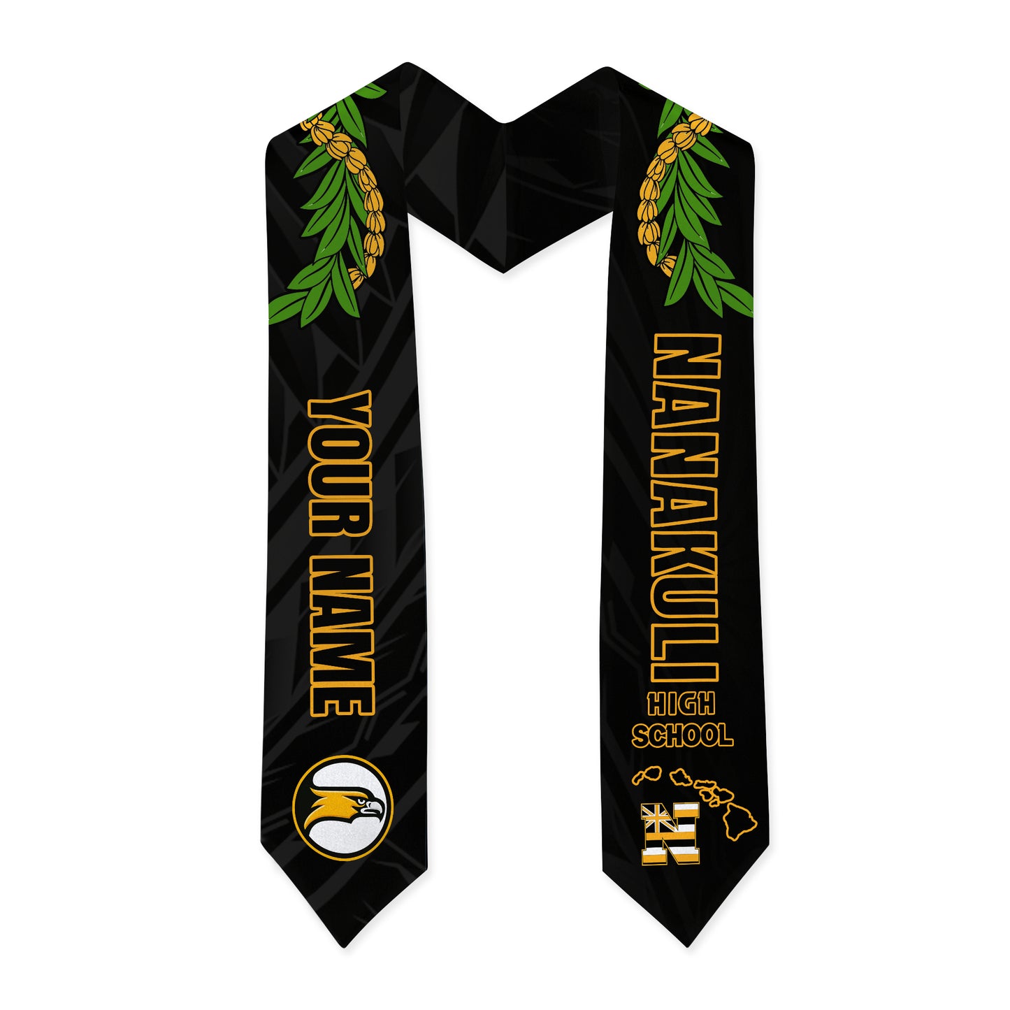 Hawaii Graduation Stole Custom Nanakuli High School Polynesian Lei