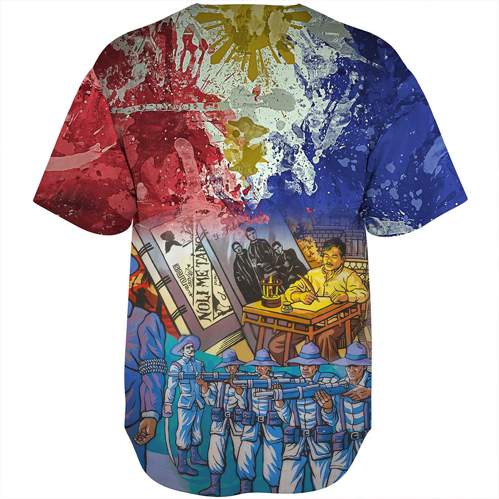 Philippines Filipinos Baseball Shirt National Heroes Dawring Art Style