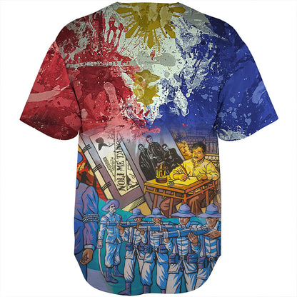 Philippines Filipinos Baseball Shirt National Heroes Dawring Art Style