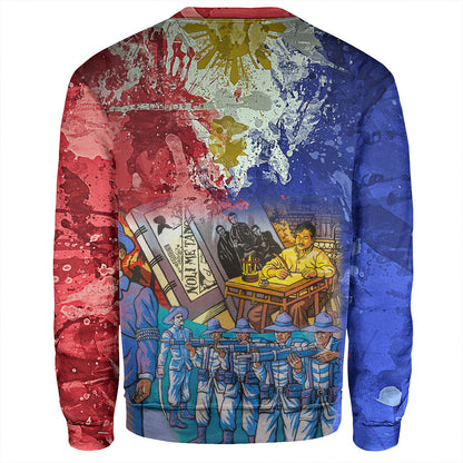 Philippines Filipinos Sweatshirt National Heroes Dawring Art Style