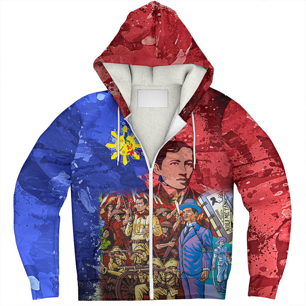 Philippines Filipinos Sherpa Hoodie National Heroes Dawring Art Style
