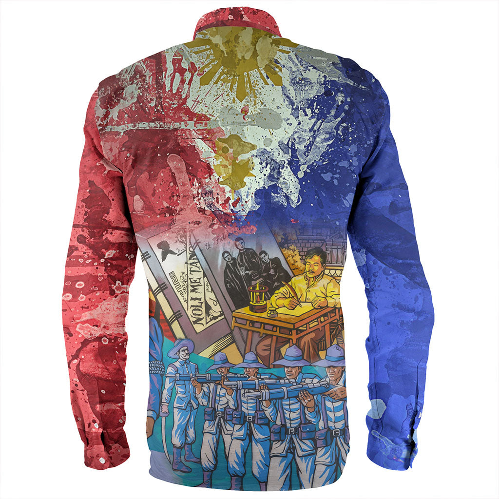 Philippines Filipinos Long Sleeve Shirt National Heroes Dawring Art Style