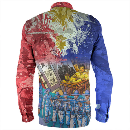 Philippines Filipinos Long Sleeve Shirt National Heroes Dawring Art Style