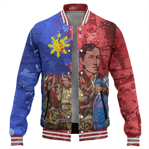 Philippines Filipinos Baseball Jacket National Heroes Dawring Art Style