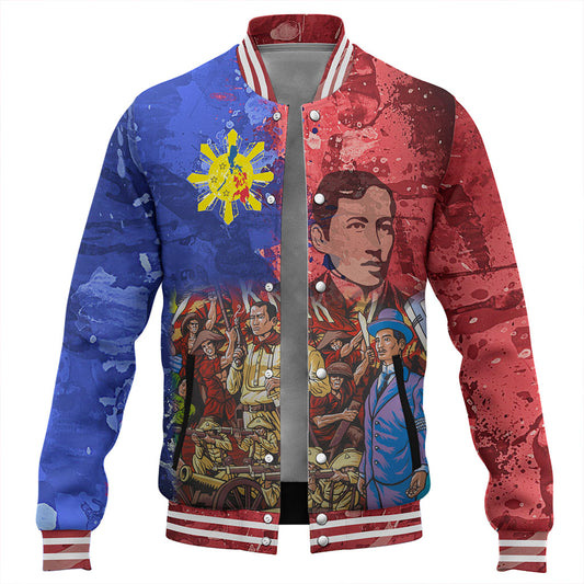 Philippines Filipinos Baseball Jacket National Heroes Dawring Art Style
