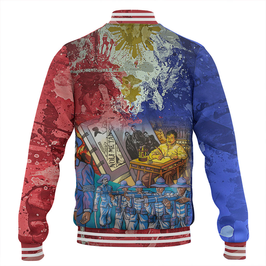 Philippines Filipinos Baseball Jacket National Heroes Dawring Art Style