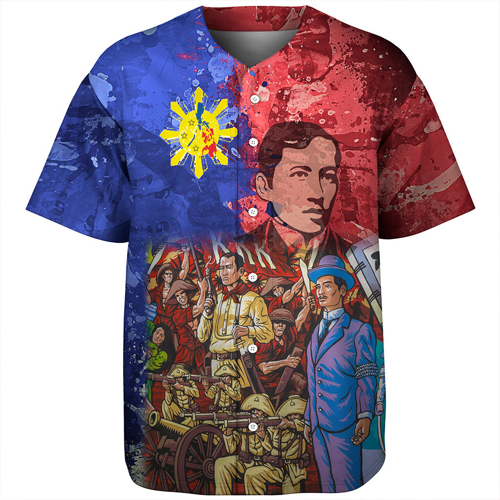 Philippines Filipinos Baseball Shirt National Heroes Dawring Art Style
