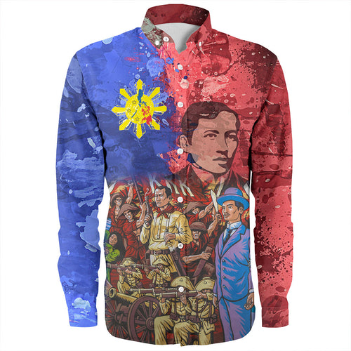 Philippines Filipinos Long Sleeve Shirt National Heroes Dawring Art Style